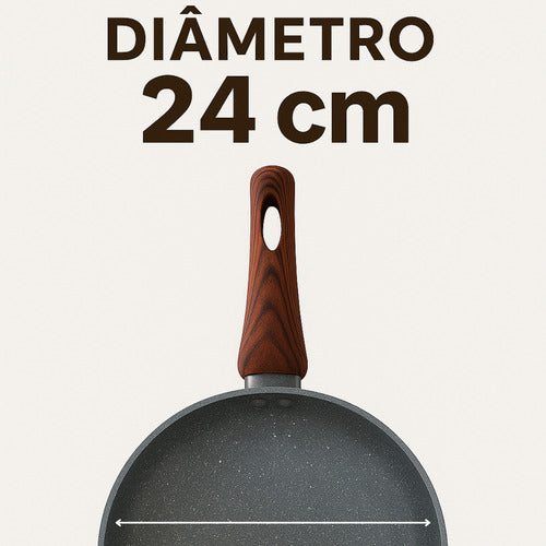 Frigideira Quality House Antiaderente Cukitop 24cm Preta