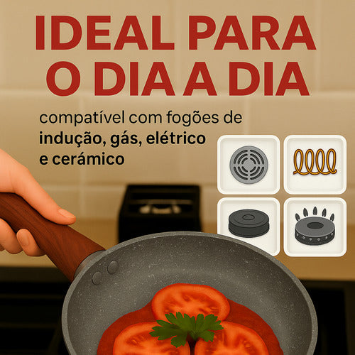 Frigideira Quality House Antiaderente Cukitop 24cm Preta