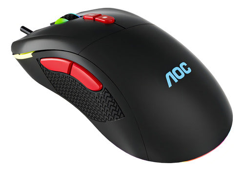 Mouse Gamer Usb Rgb Rainbow 7 Botões 7200dpi Aoc
